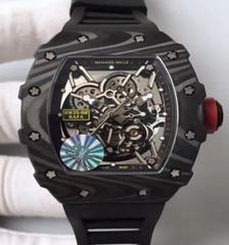 Richard Mille RM35-02 Rafael Nadal KV Forged Carbon Black Skeleton Dial M6T51