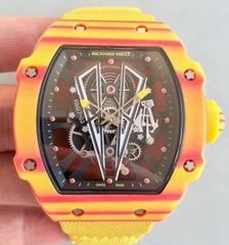 Richard Mille RM27-03 Rafael Nadal RM Yellow & Red Forged Carbon Black Skeleton Dial M9015