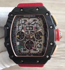 Richard Mille RM011-03 Flyback Chronograph KL Forged Carbon Black Skeleton Dial Swiss 7750