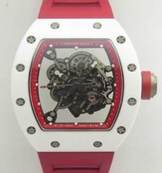 Richard Mille RM055 KV V2 White Ceramic Red Skeleton Dial M8215