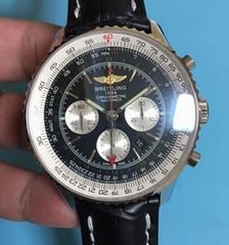 Breitling Navitimer GMT AB044121/BD24/441X/A20BA.1 JF Stainless Steel Black Dial SWISS 7753