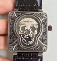 Bell & Ross BR 01 Burning Skull N Stainless Steel Black Dial M9015