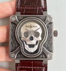Bell & Ross BR 01 Burning Skull N Stainless Steel Black Dial M9015
