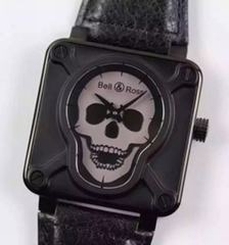Fake AAA Bell & Ross BR 01 Skull PVD Gray Dial Swiss 9015 Watch
