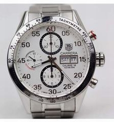 Tag Heuer Carrera Calibre 16 Stainless Steel White Dial Swiss Calibre 16