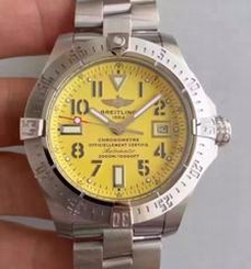 Breitling Avenger II Seawolf A1733110/I519/169A N Stainless Steel Yellow Dial Swiss 2836-2