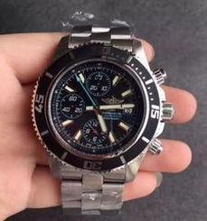  Breitling Superocean Chronograph A1334102/BA83/134A N Stainless Steel Black & Blue Dial Swiss 7750