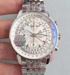Breitling Navitimer Montbrillant Datora A21330 JF Stainless Steel White Dial Swiss 7750
