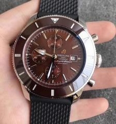 Breitling Superocean Heritage II Chronograph 46 A1331233 N Stainless Steel Chocolate Dial Swiss 7750