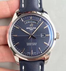 Breitling Transocean Day & Date A453109T/C921/731P V7 Stainless Steel Blue Dial Swiis 2836-2