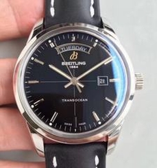 Breitling Transocean Day & Date A4531012/BB69/35X V7 Stainless Steel Black Dial Swiis 2836-2