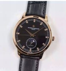 Vacheron Constantin Patrimony 81180 Rose Gold Diamonds & Black Dial Swiss 2450SC