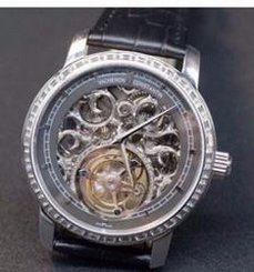 Vacheron Constantin Patrimony Tourbillon Stainless Steel & Diamonds Skeleton & Gray Dial Swiss Tourbillon