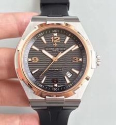 Vacheron Constantin Overseas 47040 JJ Stainless & Rose Gold Steel Black Dial Swiss 2824-2