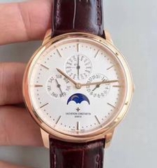 Vacheron Constantin Patrimony Perpetual Calendar 43175/000R-9687 BF Rose Gold White Dial Swiss 1120 QP