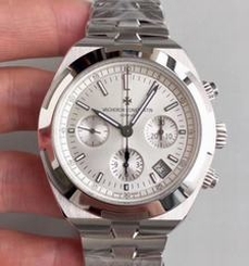 Vacheron Constantin Overseas Chronograph 5500V/110A-B075 JF Stainless Steel Silver Dial Swiss 7750