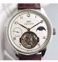 IWC Portuguese Tourbillon Moonphase Power Reserve Stainless Steel White Dial Swiss IWC Tourbillon