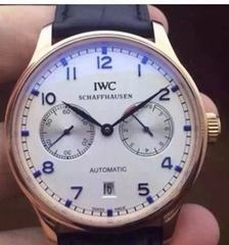 IWC Portuguese IW500704 Power Reserve Rose Gold White Dial Blue Markers Swiss IWC 52010
