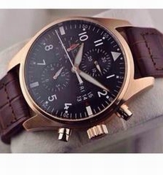 IWC Pilot IW3777 Chronograph Rose Gold Black Dial Swiss 7750