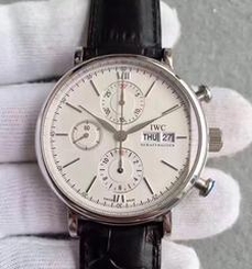 IWC Portofino Chronograph IW391022 N Stainless Steel White Dial Swiss 7750