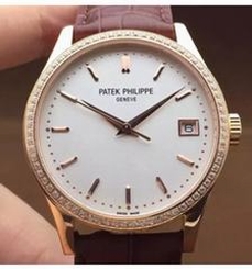 Patek Philippe Calatrava 5296 Rose Gold Diamonds Bezel Swiss 324SC