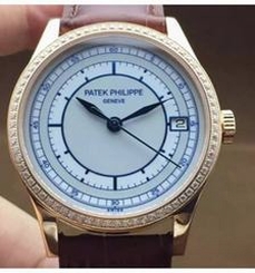 Patek Philippe Calatrava 5296 Rose Gold Diamonds Bezel Swiss 324SC