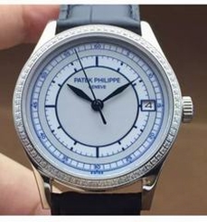 Patek Philippe Calatrava 5296 Stainless Steel Diamonds Bezel Swiss 324SC