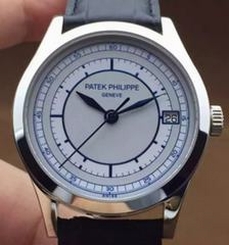Patek Philippe Calatrava 5296 Stainless Steel White & Blue Dial Swiss 324SC
