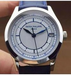 Patek Philippe Calatrava 5296 Stainless Steel White & Blue Dial Swiss 324SC
