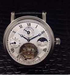 Patek Philippe Tourbillon Moonphase 24H Power Reserve Stainless Steel White Dial Swiss Tourbillon