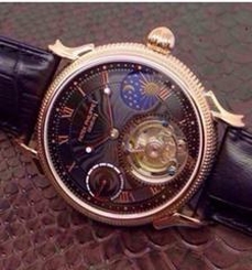 Patek Philippe Tourbillon Moonphase Power Reserve Rose Gold Black Dial Swiss Tourbillon