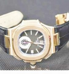 Patek Philippe Nautilus Chronograph 5980R 24K Rose Gold Plated Black Dial Swiss 7750