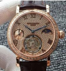 Patek Philippe Tourbillon Moonphase Power Reserve Rose Gold Diamonds Dial Swiss Tourbillon