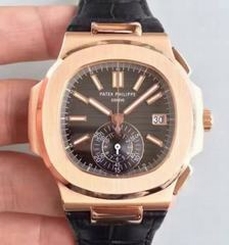 Patek Philippe Nautilus Chronograph 5980R JF Rose Gold Black Dial Swiss CH28-520C