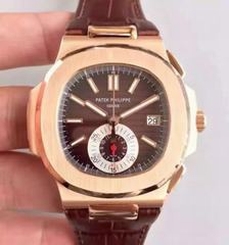Patek Philippe Nautilus Chronograph 5980R JF Rose Gold Brown Dial Swiss CH28-520C