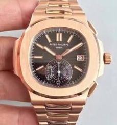 Patek Philippe Nautilus Chronograph 5980R JF Rose Gold Black Dial Swiss CH28-520C