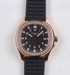 Patek Philippe Aquanaut Ladies 5067 MK Rose Gold & Diamonds Black Dial Swiss E23-250SC