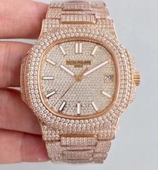 Patek Philippe Nautilus Jumbo 5719/10G-010 2018 N Rose Gold & Diamonds Diamond Dial Swiss 324SC