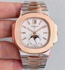 Patek Philippe Nautilus 5726/1A-001 N Rose Gold & Stainless Steel White Dial Swiss 324 S QA LU 24H/303