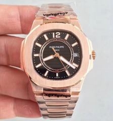 Patek Philippe Nautilus Ladies 7011-1R JJ Rose Gold Black Dial Swiss Quartz E23-250 S C