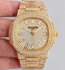 Patek Philippe Nautilus Jumbo 5719/10G-010 2018 N Yellow Gold & Diamonds Diamond Dial Swiss 324SC