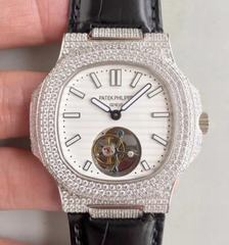 Patek Philippe Nautilus Jumbo 5711 2018 N Stainless Steel & Diamonds White Dial Swiss Tourbillon