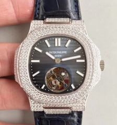 Patek Philippe Nautilus Jumbo 5711 2018 N Stainless Steel & Diamonds Blue Dial Swiss Tourbillon