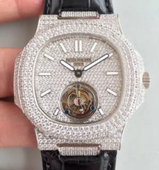 Patek Philippe Nautilus Jumbo 5711 R8 Stainless Steel & Diamonds Diamond Dial Swiss Tourbillon
