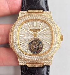 Patek Philippe Nautilus Jumbo 5711 R8 Yellow Gold & Diamonds Diamond Dial Swiss Tourbillon