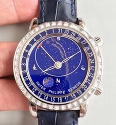 Patek Philippe Grand Complications Sky Moon Celestial 6102P-001 N Stainless Steel & Diamonds Blue Dial Swiss 240 LU CL C