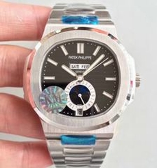 Patek Philippe Nautilus Annual Calendar Moonphase 5726/1A-001 KM V2 Stainless Steel Black Dial Swiss 324 S QA LU 24H/303