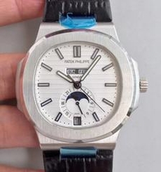 Patek Philippe Nautilus Annual Calendar Moonphase 5726A KM V2 Stainless Steel White Dial Swiss 324 S QA LU 24H/303