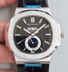 Patek Philippe Nautilus Annual Calendar Moonphase 5726A KM V2 Stainless Steel Black Dial Swiss 324 S QA LU 24H/303
