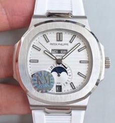 Patek Philippe Nautilus Annual Calendar Moonphase 5726A KM V2 Stainless Steel White Dial Swiss 324 S QA LU 24H/303